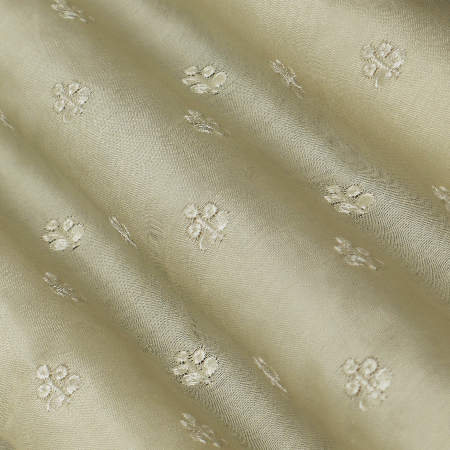 Lemon Color Chanderi Embroidery Fabric