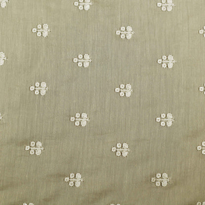 Lemon Color Chanderi Embroidery Fabric