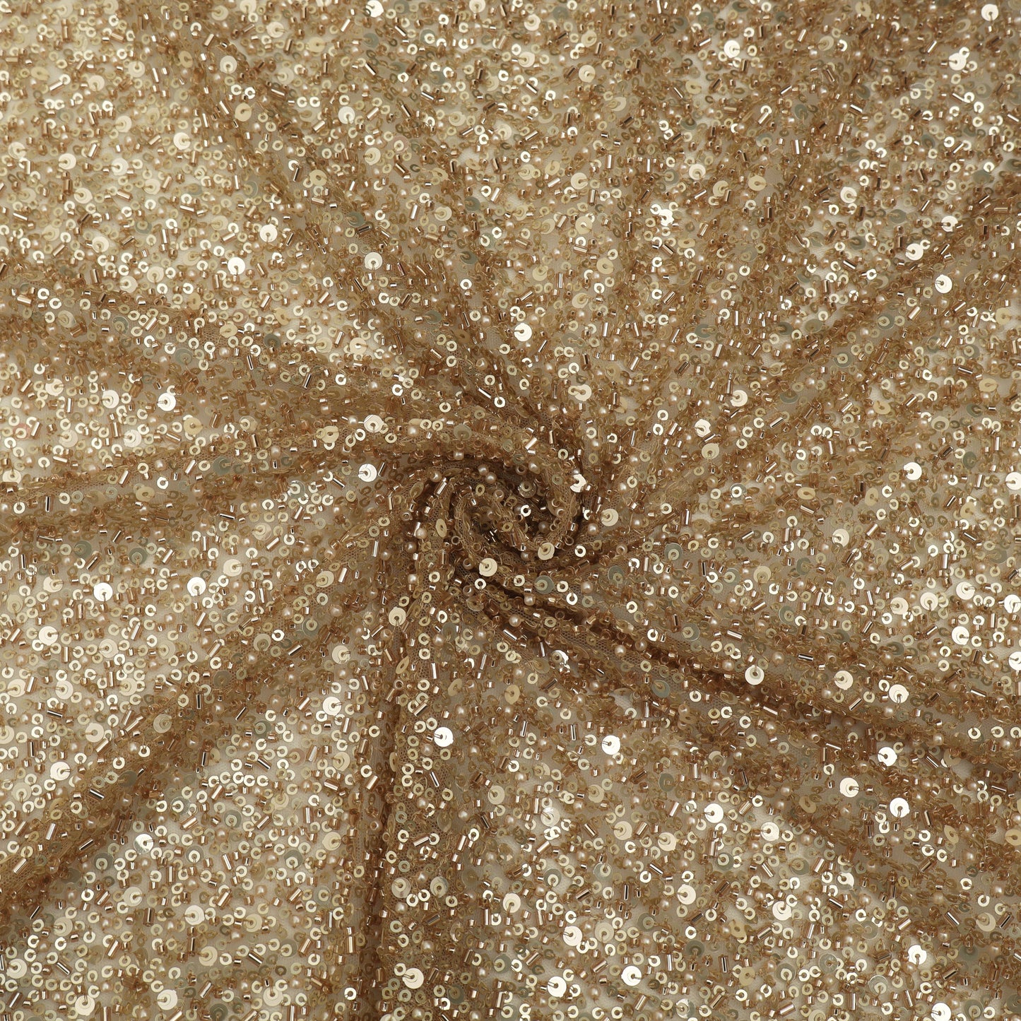 Golden Sequins Net Embroidery
