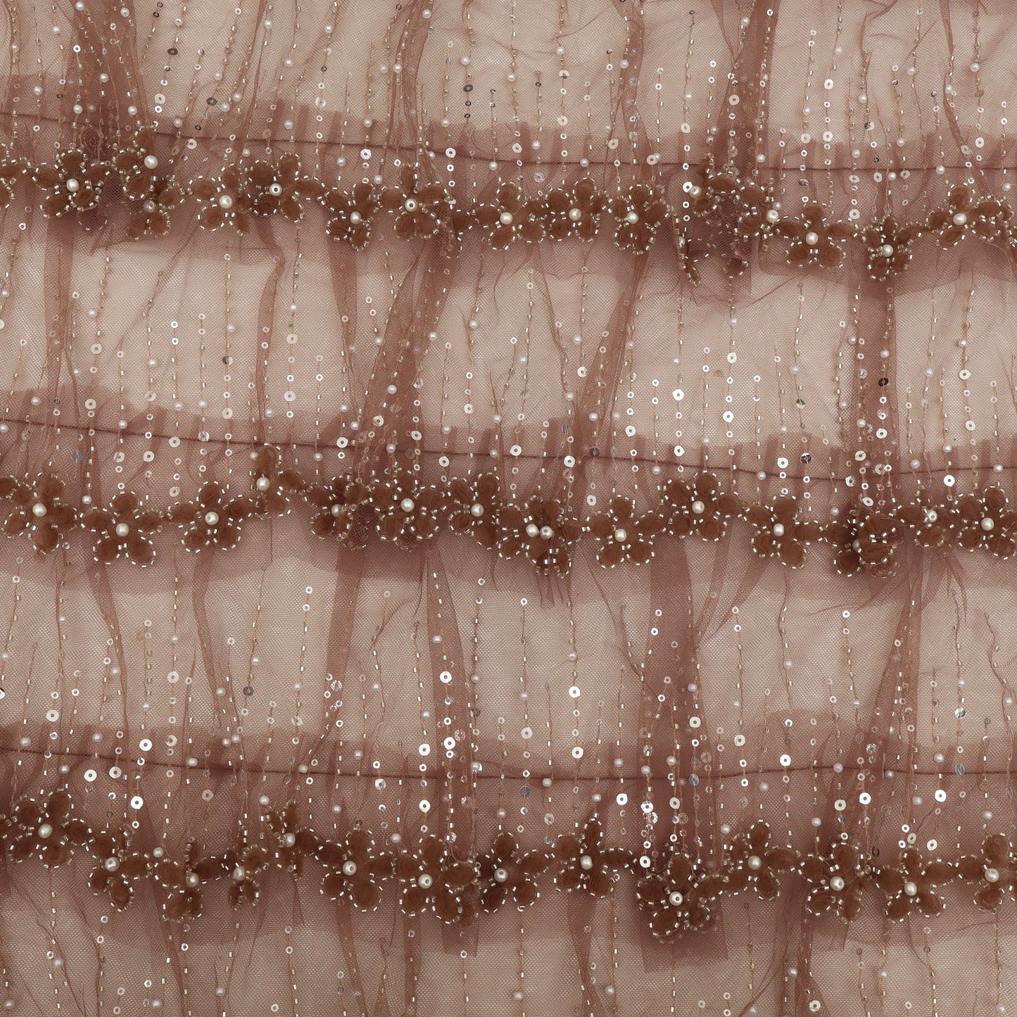 Ruffle Style Net Embroidery Fabric