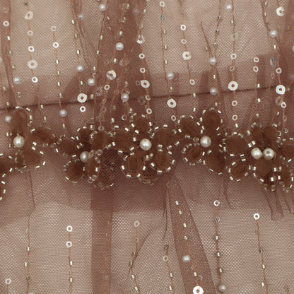 Ruffle Style Net Embroidery Fabric