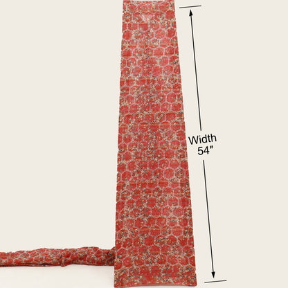 Cotton Chikan Print Embroidery Fabric