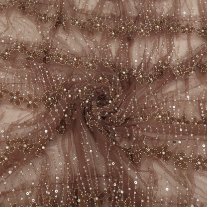 Ruffle Style Net Embroidery Fabric