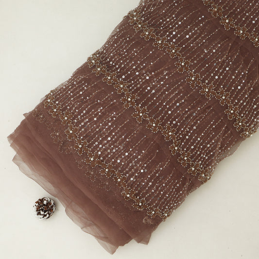 Ruffle Style Net Embroidery Fabric