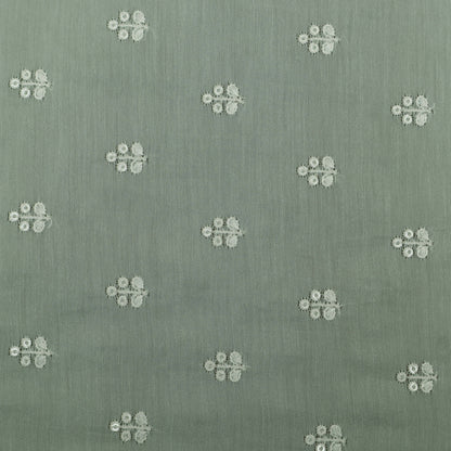 Pista Green Color Chanderi Embroidery Fabric