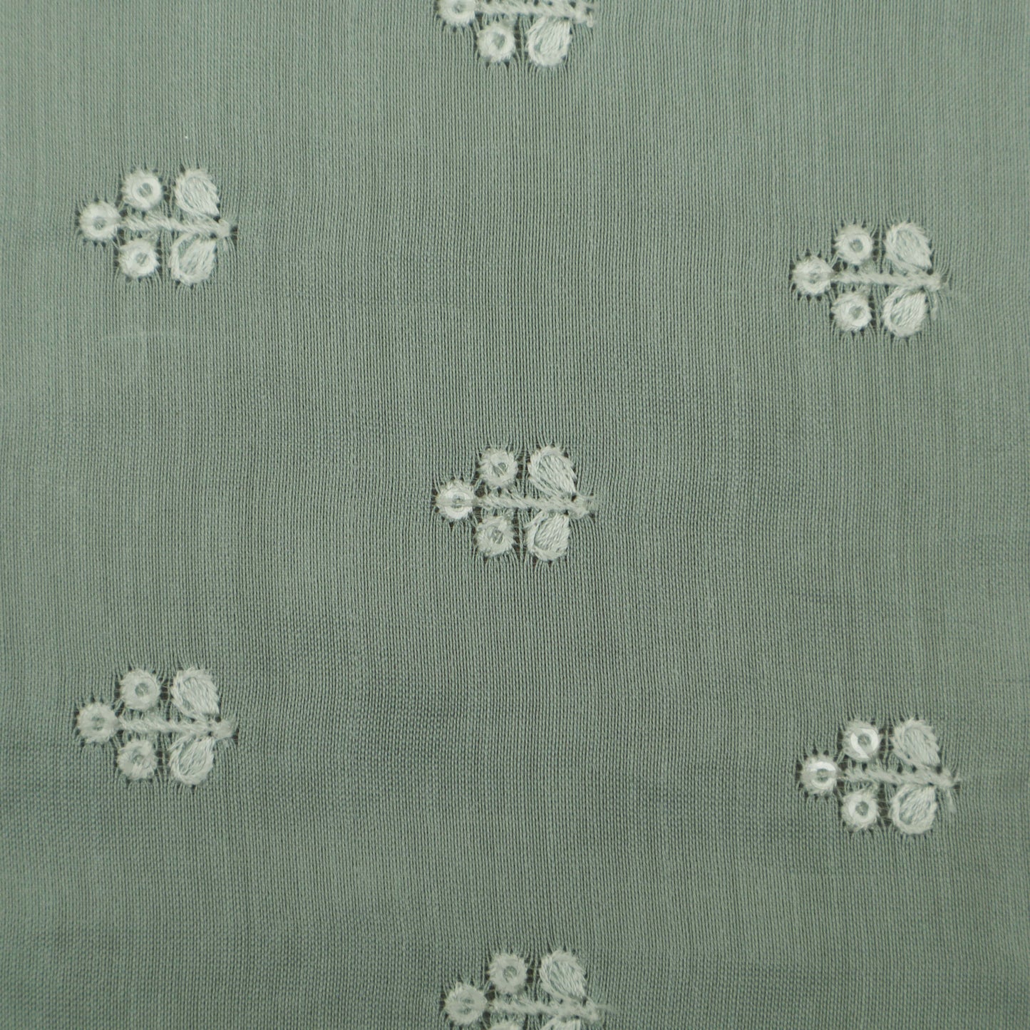 Pista Green Color Chanderi Embroidery Fabric