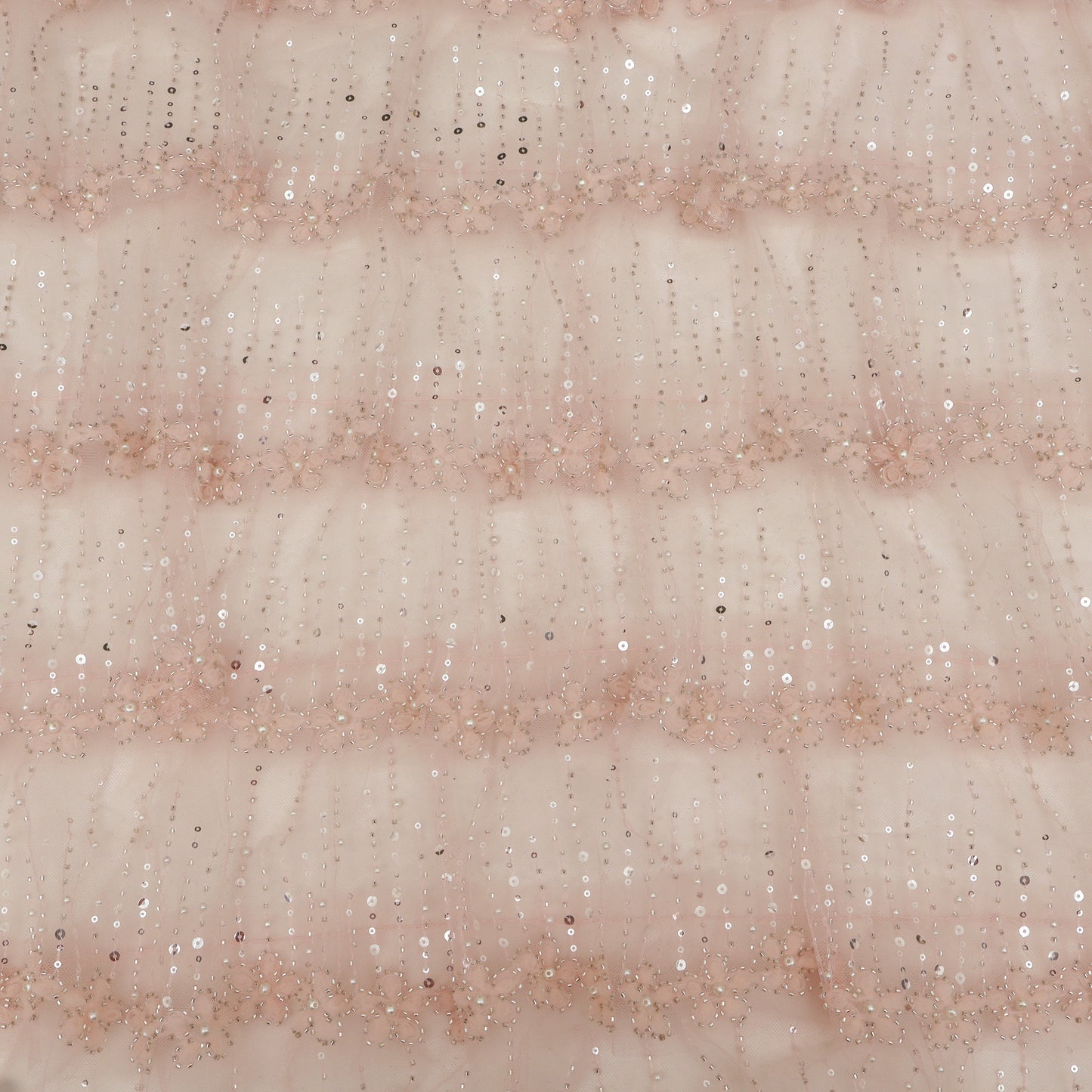 Ruffle Style Net Embroidery Fabric