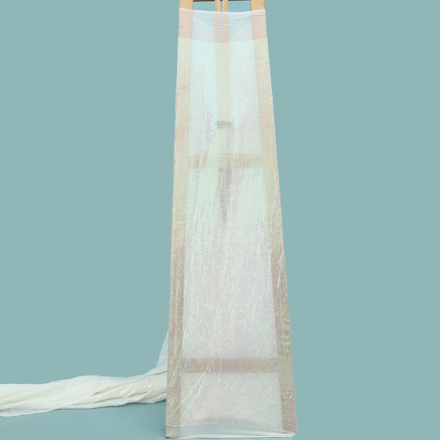 White Color Georgette Embroidery Fabric