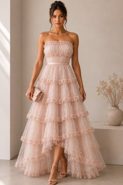 Ruffle Style Net Embroidery Fabric
