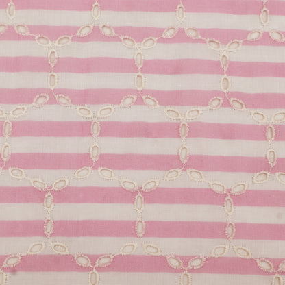 Cotton Chikan Print Embroidery Fabric