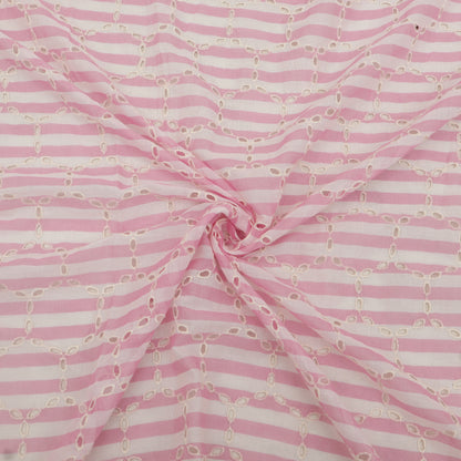 Cotton Chikan Print Embroidery Fabric