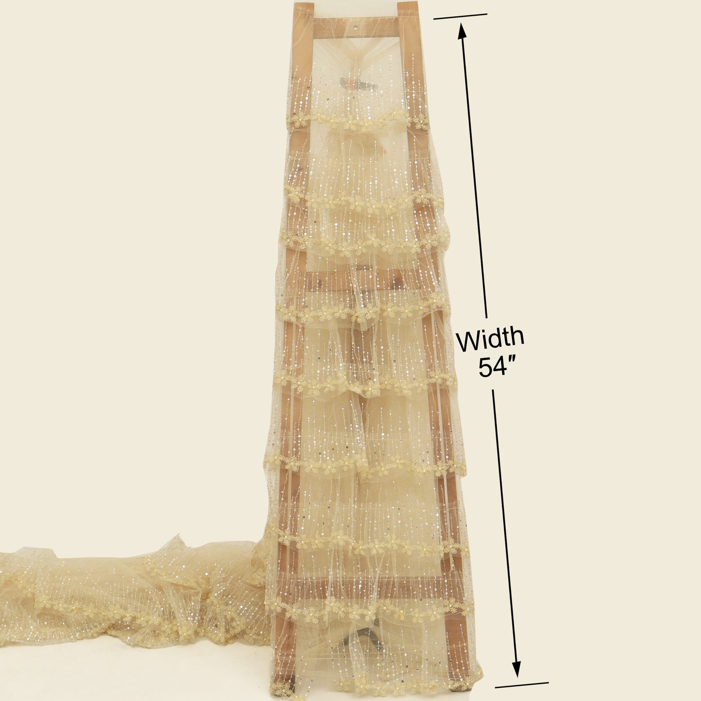 Ruffle Style Net Embroidery Fabric