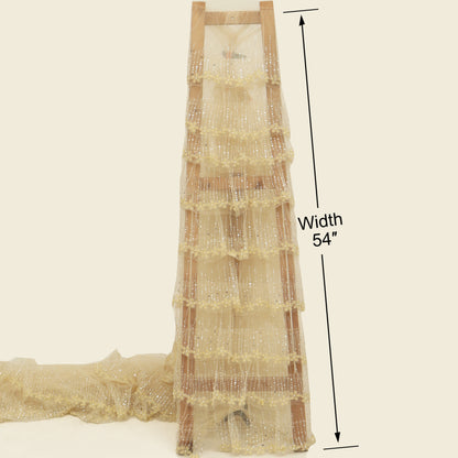 Ruffle Style Net Embroidery Fabric