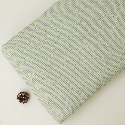 Cotton Chikan Print Embroidery Fabric