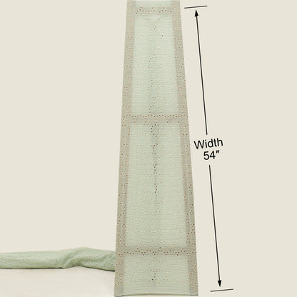 Cotton Chikan Print Embroidery Fabric