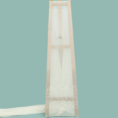 White Color Georgette Embroidery Fabric