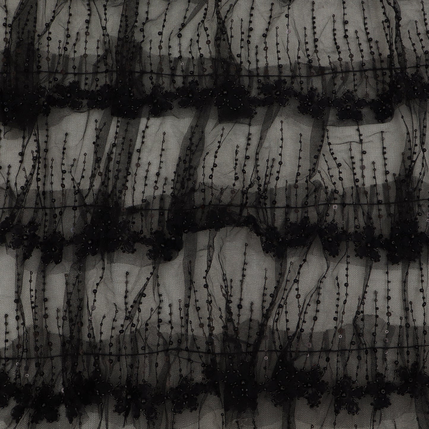 Ruffle Style Net Embroidery Fabric