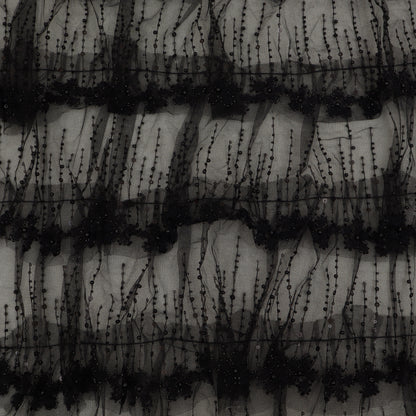 Ruffle Style Net Embroidery Fabric