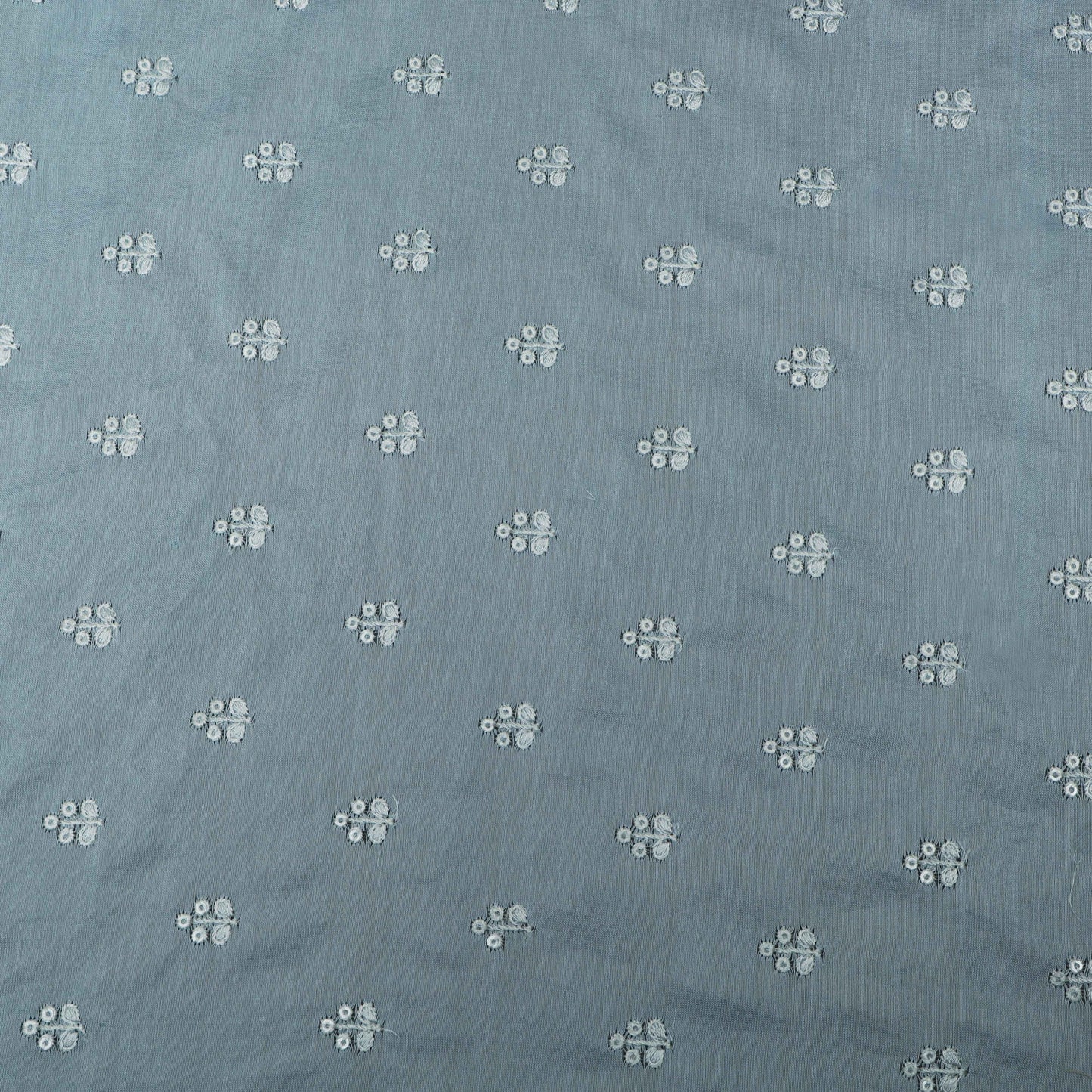 Sky Blue  Color Chanderi Embroidery Fabric