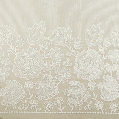 White Color Georgette Embroidery Fabric