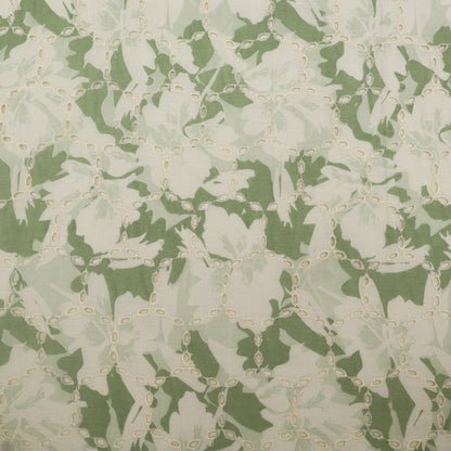 Cotton Chikan Print Embroidery Fabric