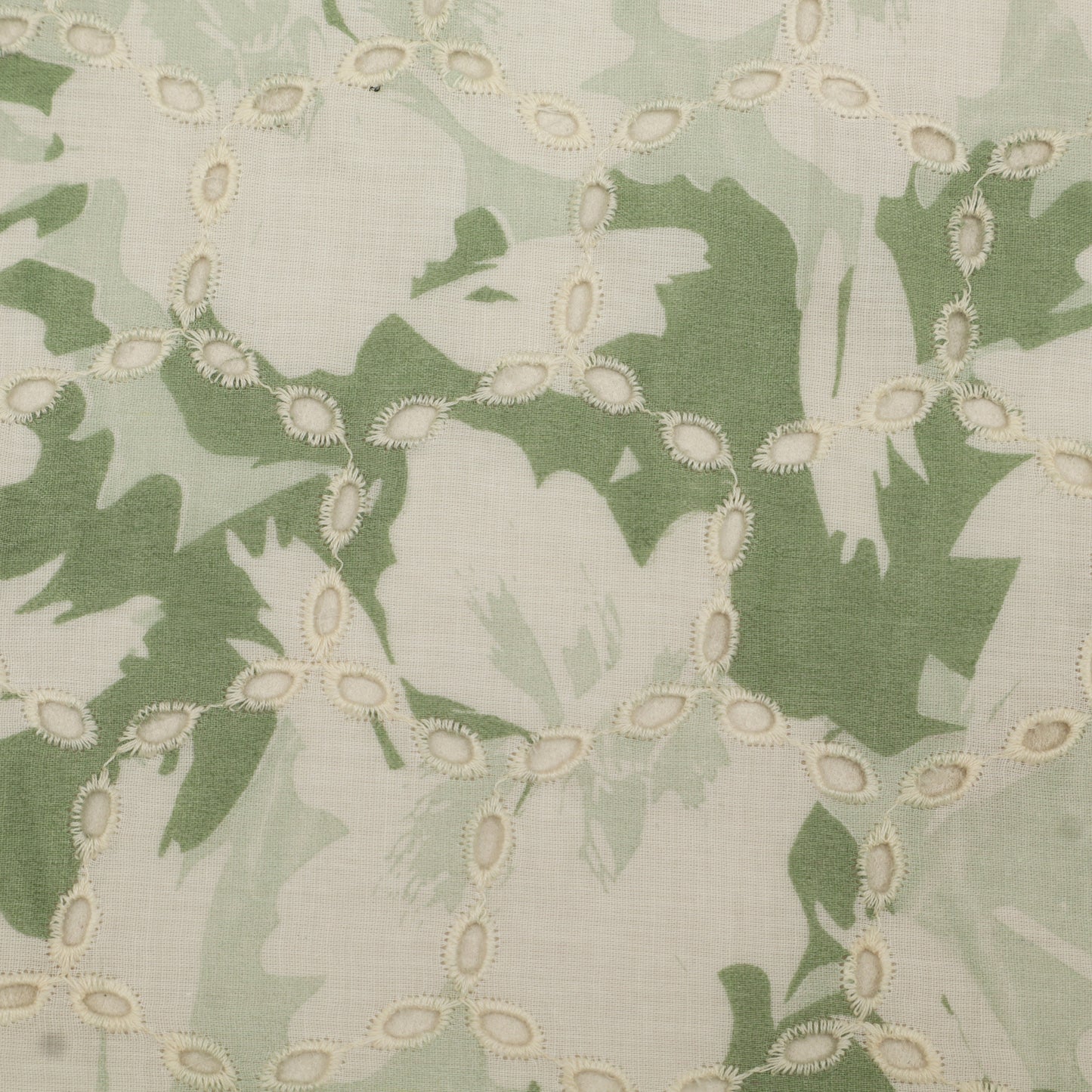 Cotton Chikan Print Embroidery Fabric