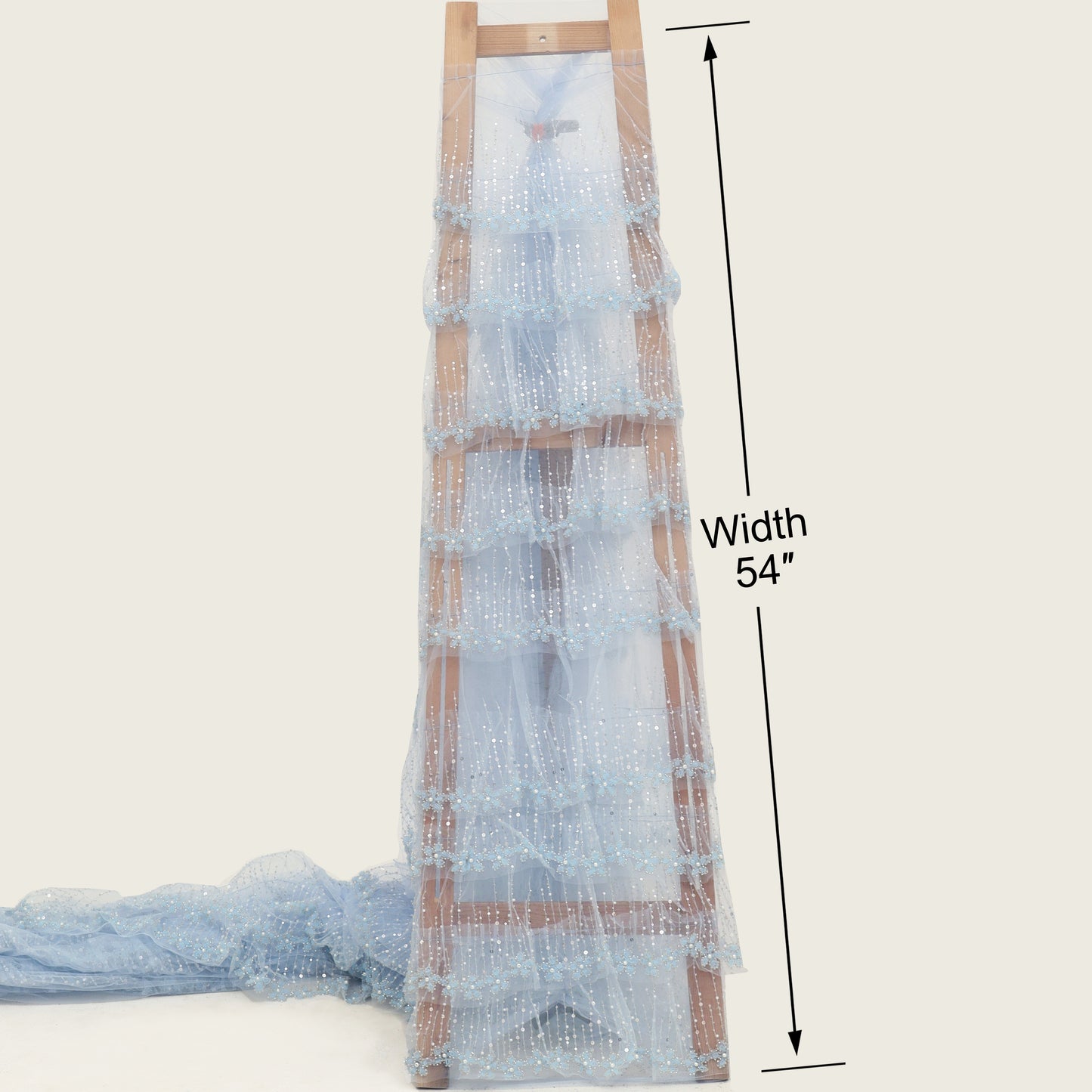 Ruffle Style Net Embroidery Fabric