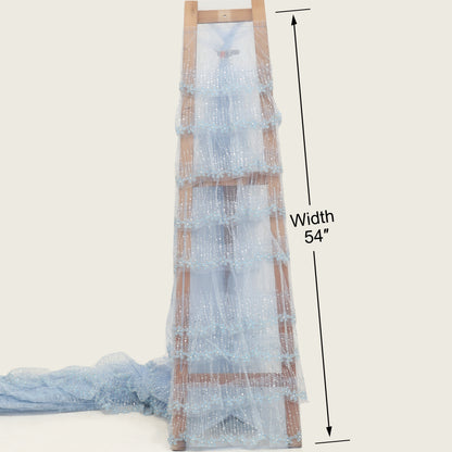 Ruffle Style Net Embroidery Fabric