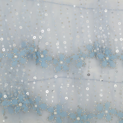 Ruffle Style Net Embroidery Fabric