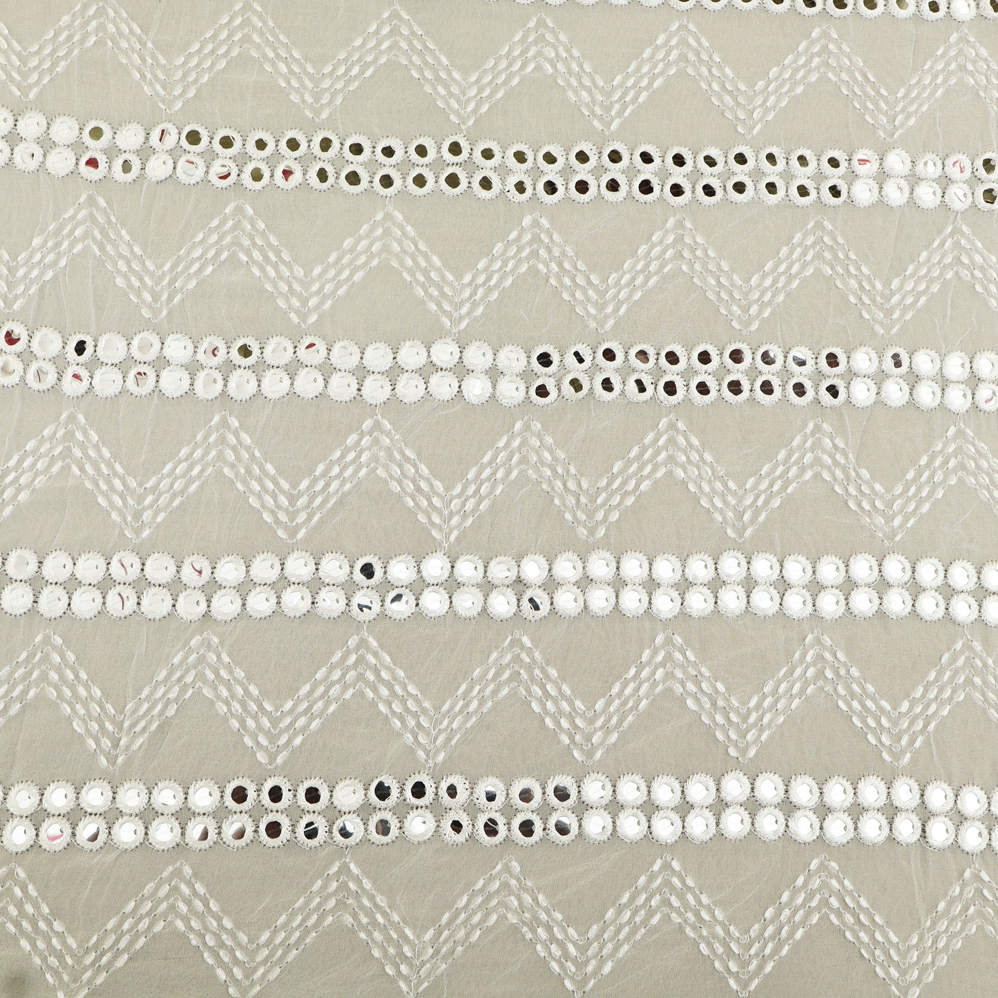 White Color Georgette Embroidery Fabric