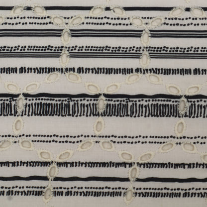Cotton Chikan Print Embroidery Fabric