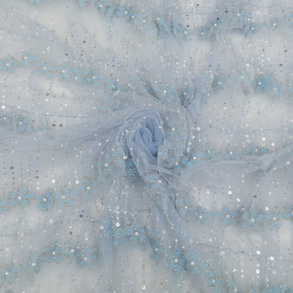 Ruffle Style Net Embroidery Fabric
