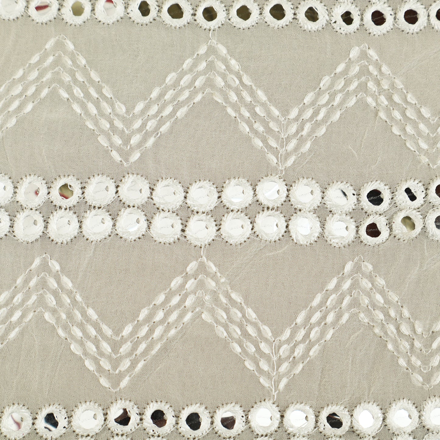 White Color Georgette Embroidery Fabric