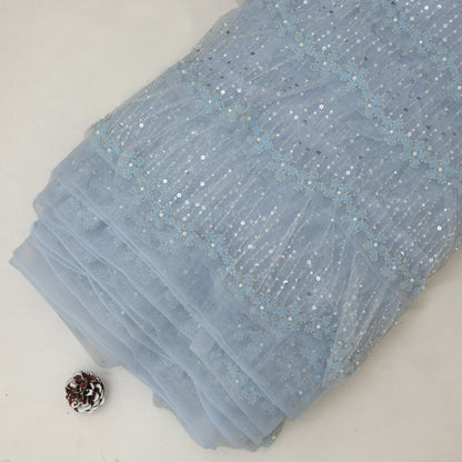 Ruffle Style Net Embroidery Fabric