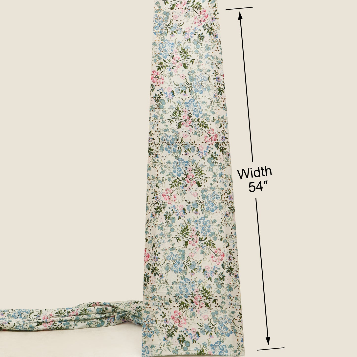 Cotton Chikan Print Embroidery Fabric