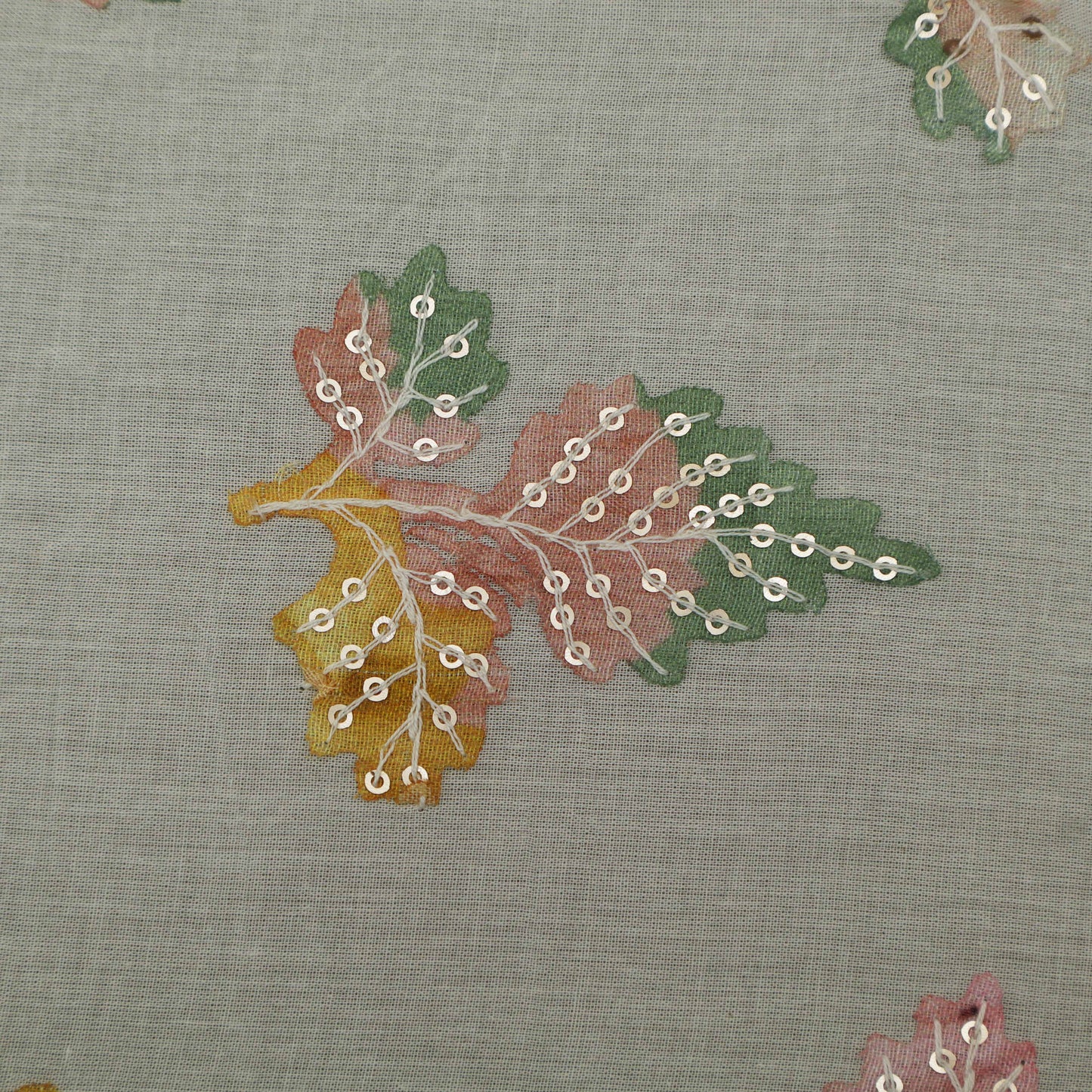 Colored Color Mulmul Embroidery Fabric