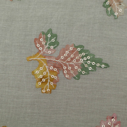 Colored Color Mulmul Embroidery Fabric