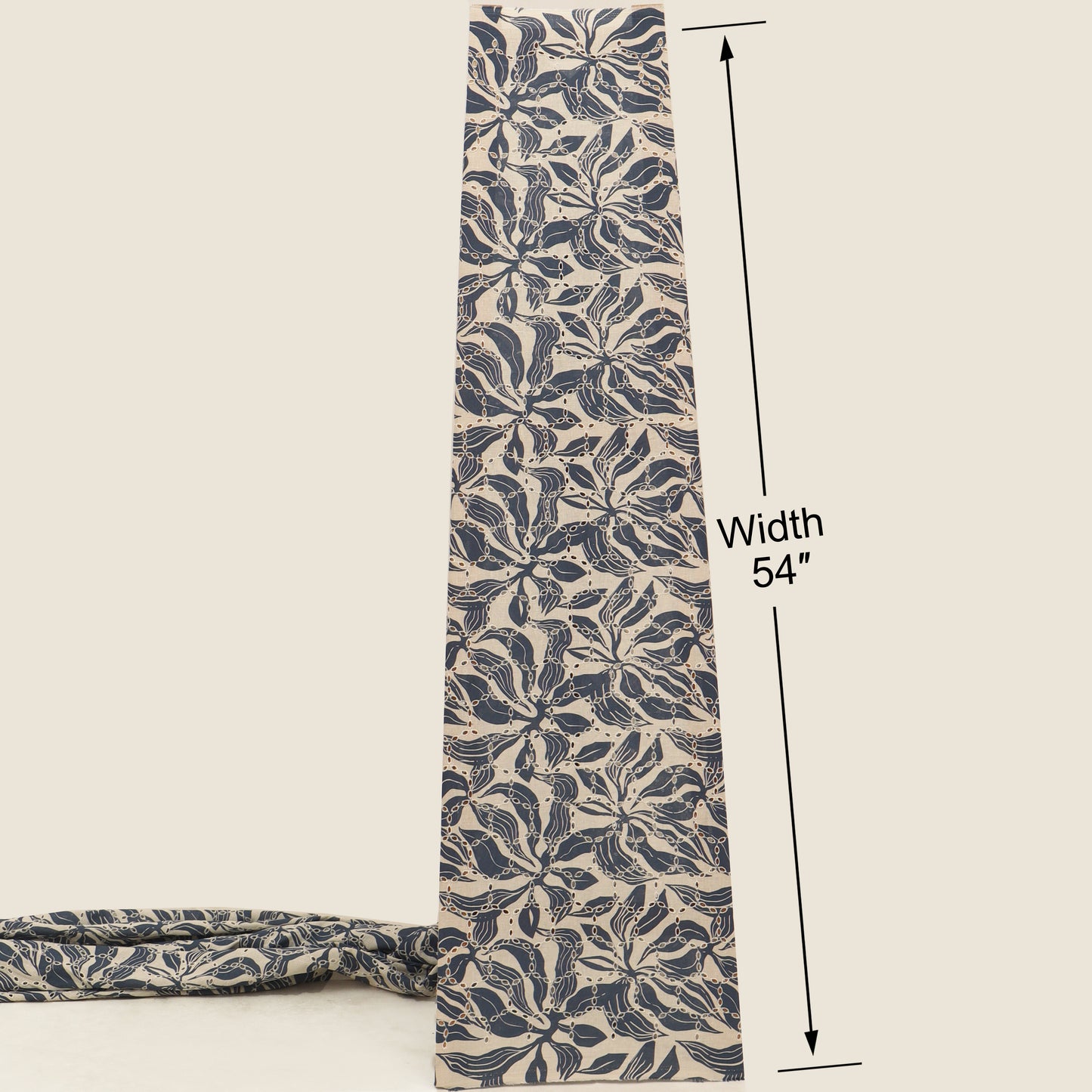 Cotton Chikan Print Embroidery Fabric