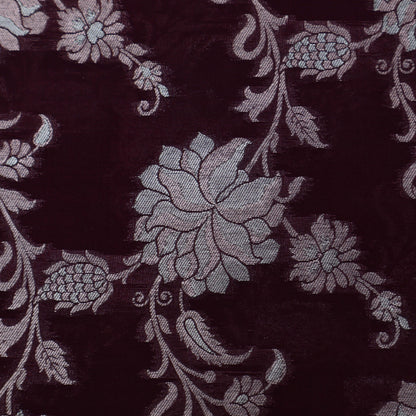 Wine Color Silk Brocade Fabric