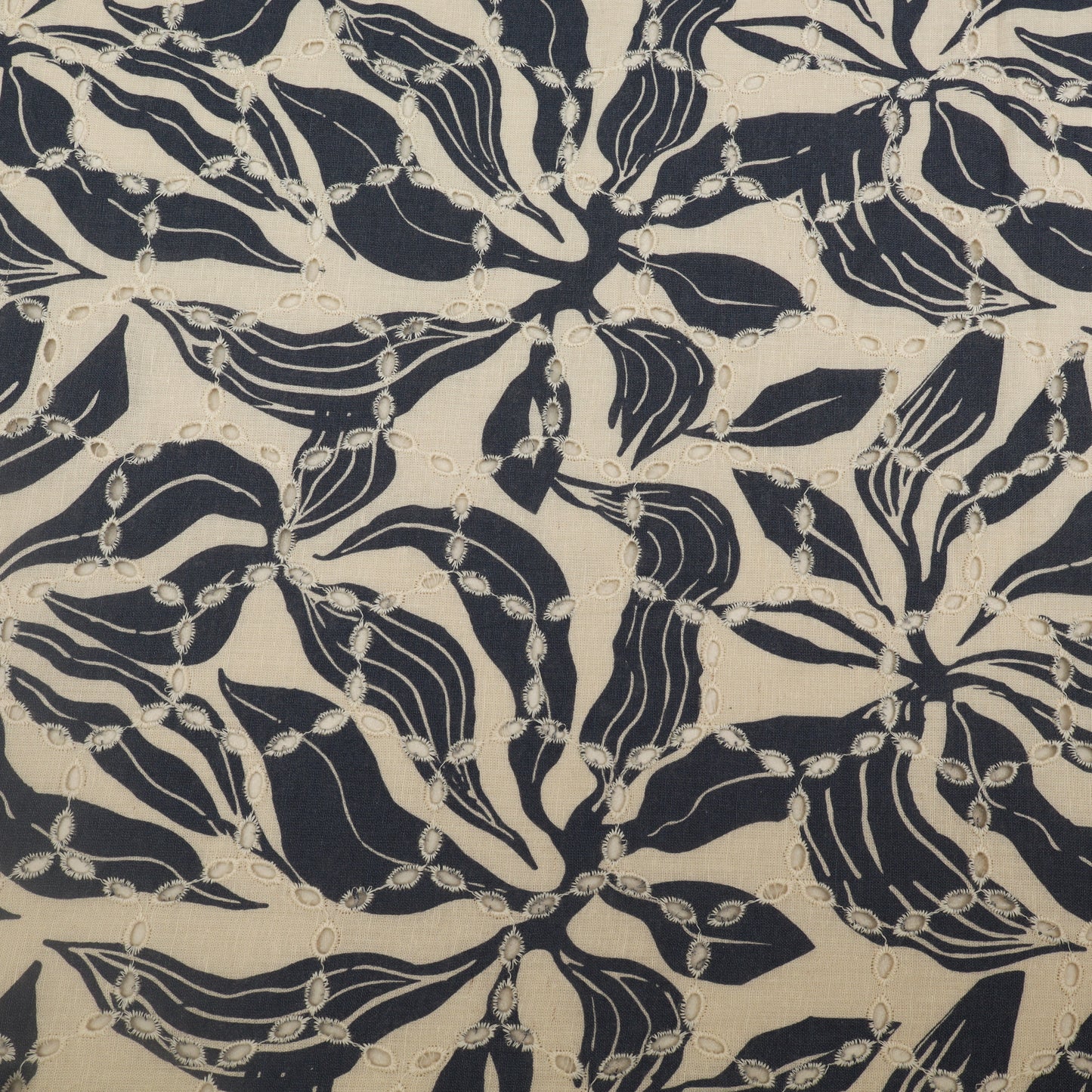 Cotton Chikan Print Embroidery Fabric