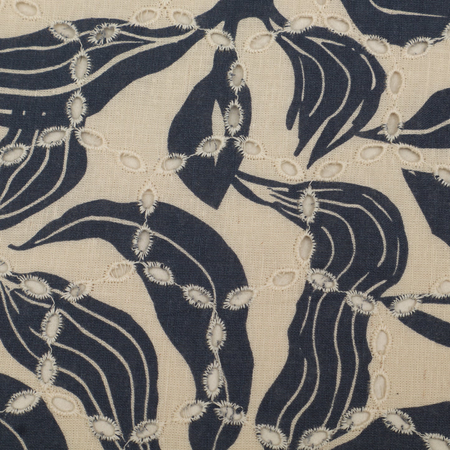 Cotton Chikan Print Embroidery Fabric