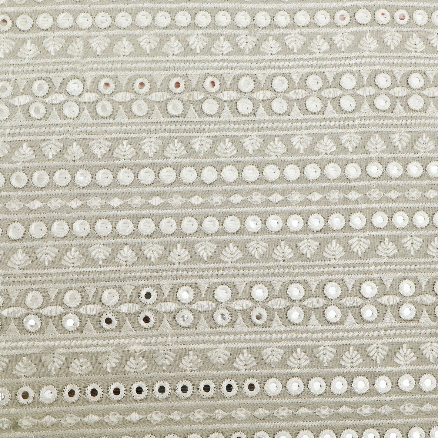 White Color Georgette Embroidery Fabric