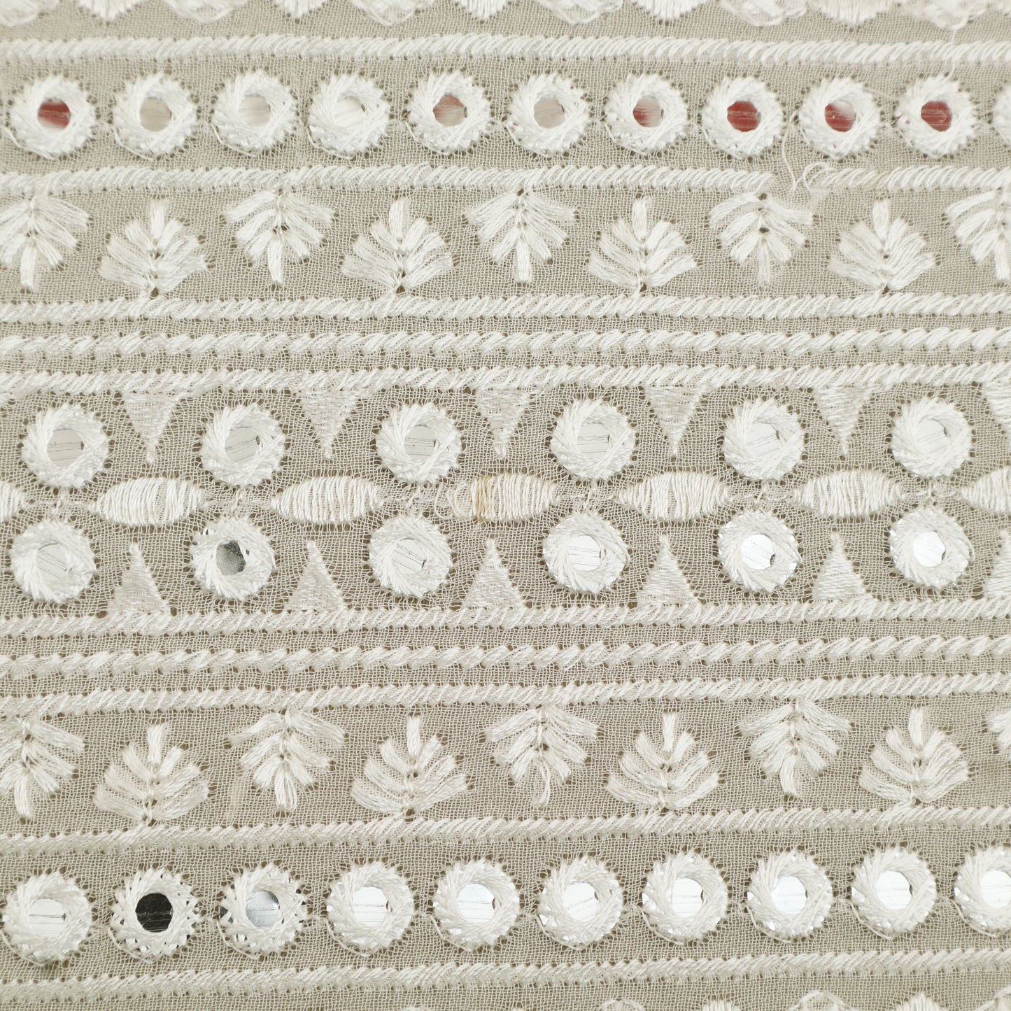 White Color Georgette Embroidery Fabric