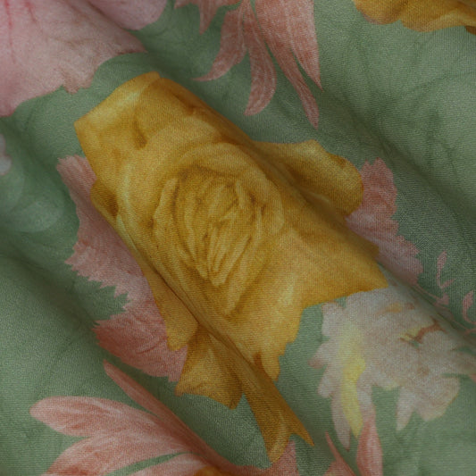 Colored Color Mulmul Print Fabric