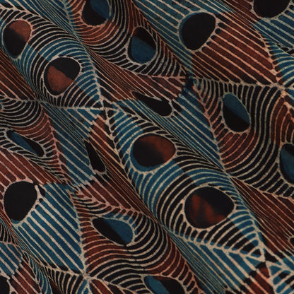 Gaji Silk Ajrak Print Fabric,