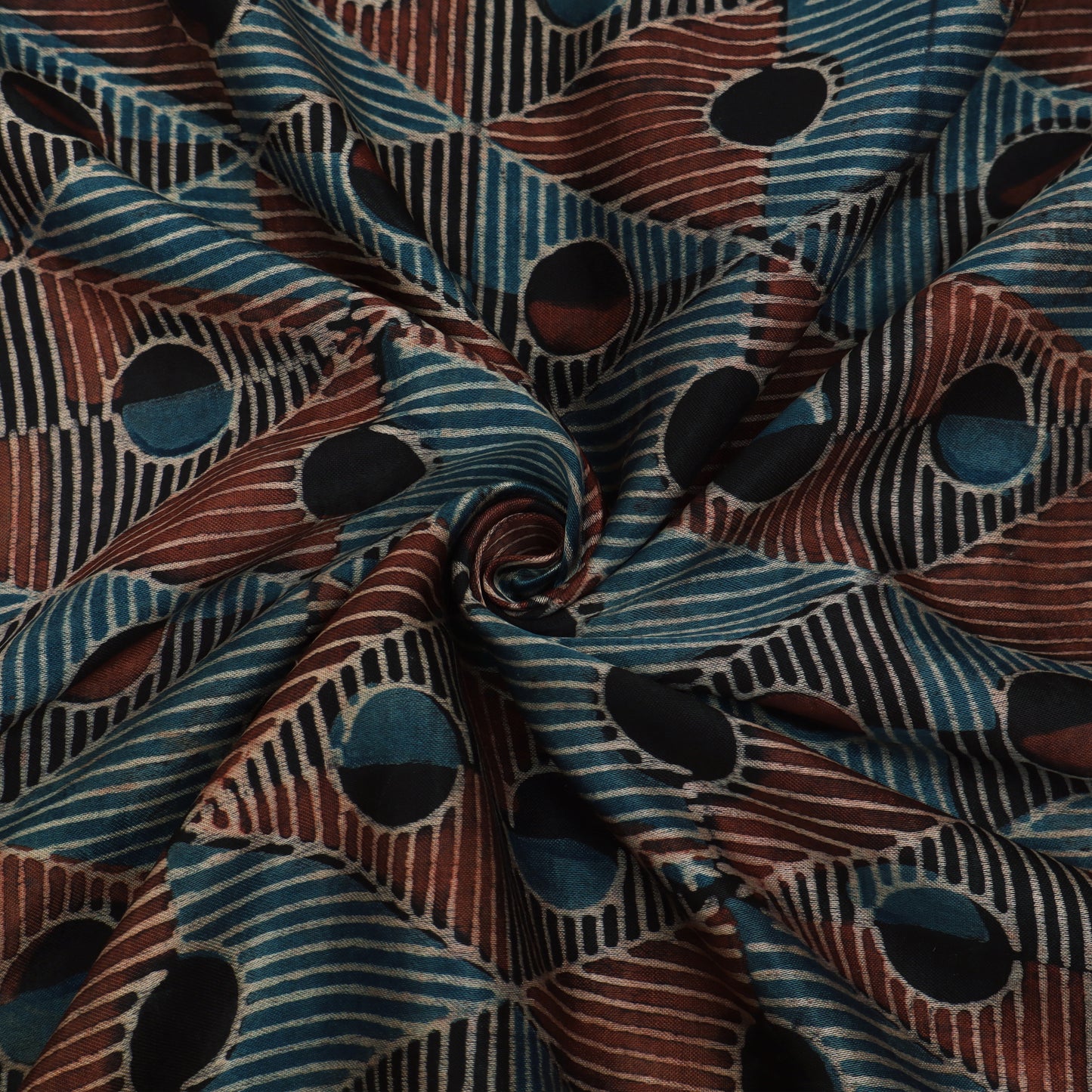 Gaji Silk Ajrak Print Fabric,