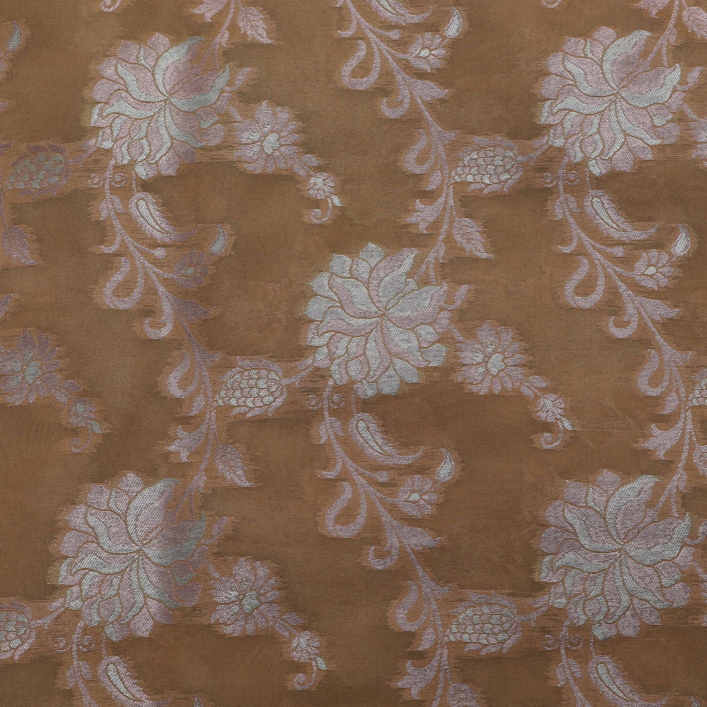 Beige Color Silk Brocade Fabric