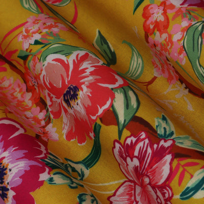 Colored Color Mulmul Print Fabric