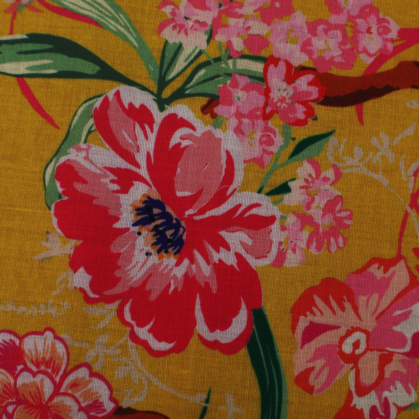 Colored Color Mulmul Print Fabric