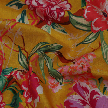 Colored Color Mulmul Print Fabric